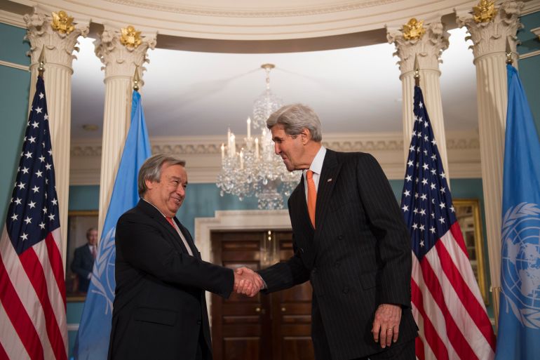 Antonio Guterres, John Kerry, UN, SAD