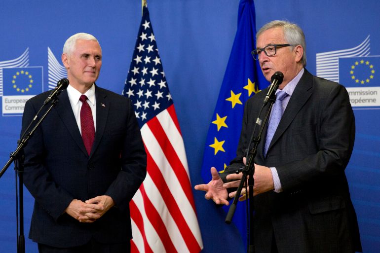Mike Pence, Jean-Claude Juncker, EU, Europska unija, Europska komisija, SAD