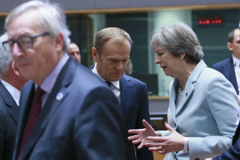 Jean-Claude Juncker, Donald Tusk, Theresa May