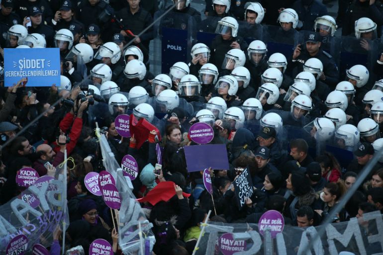Istanbul, Žene, Policija, Protest, Turska