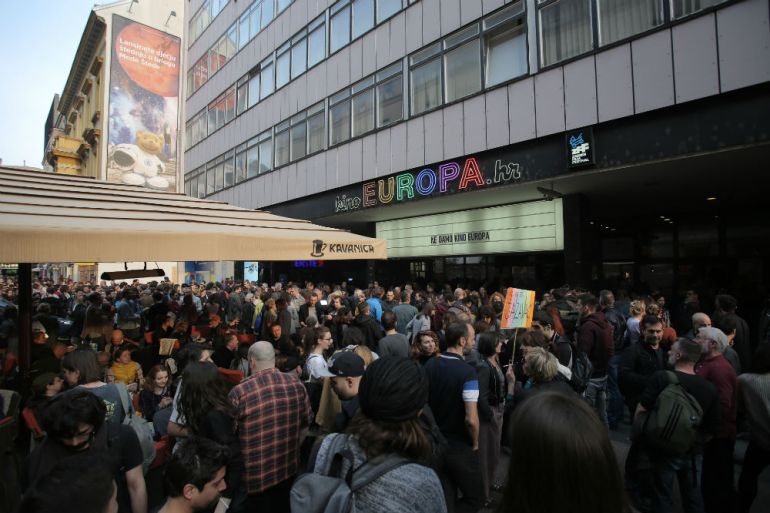 Zagreb, Kino Europa, Protest