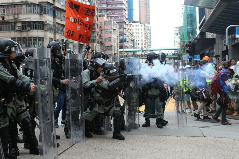 Hong Kong, Policija, Suzavac, Protest