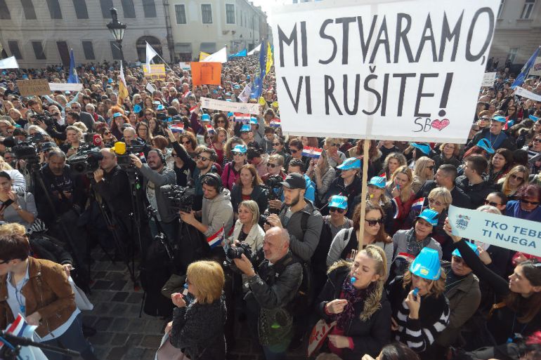 Prosvjed, Protest, Prosvjetari, Zagreba