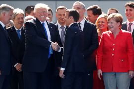Donald Trumo, Emmanuel Macron, Angela Merkel, Kolinda Grabar-Kitarović, Justin Trudeau