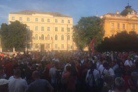 Prosvjed, Protest, Trg maršala Tita, Zagreb, Antifašisti