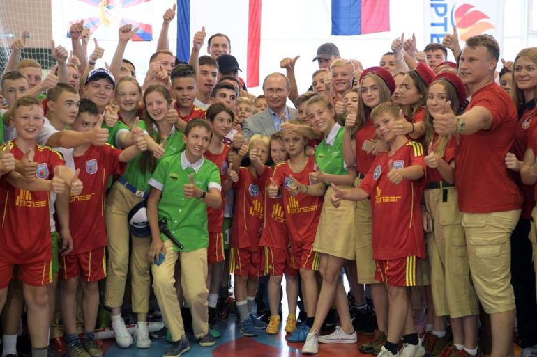 Vladimir Putin, Kamp, Artek, Krim, Djeca, Mladi