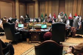 Foreign Ministers of the Gulf Cooperation Council (GCC) attend a meeting in Bayan Palace, in Kuwait City
