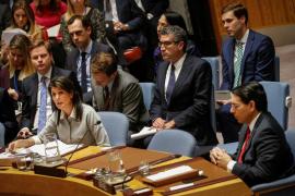 United States ambassador to the United Nations Nikki Haley addresses the U.N. Security Council meeting on the situation in the Middle East, including the Palestinian, at the United Nations Headquarters in New York