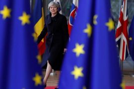 Britain's PM May arrives to attend the EU summit in Brussels