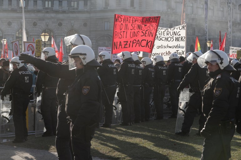 Beč, Austrija, Policija, Prosvjed, Protest, Vlada