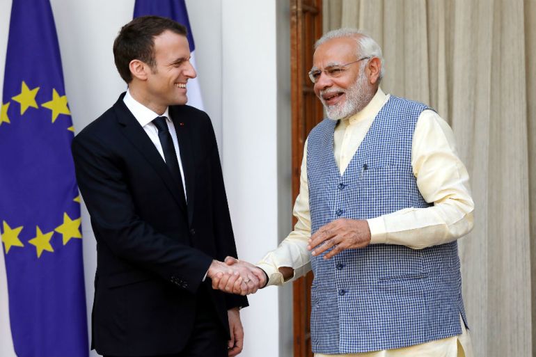Emmanuel Macron, Narendra Modi, Francuska, Indija
