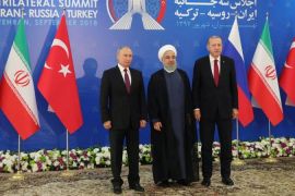 Vladimir Putin, predsjednik Rusije, Hassan Rouhani, predsjednik Irana i Recep Tayyip Erdogan, predsjednik Turske, sreli su se u Teheranu 7. septembra 2018. (Reuters)