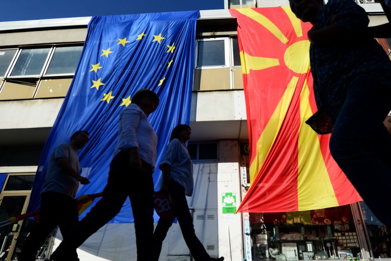 Europska unija, EU, Sjeverna Makedonija, Zastave