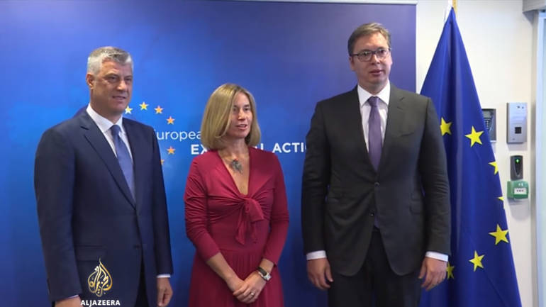 Hashim Thaci, Federica Mogherini, Aleksandar Vučić