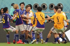 U 75. minuti izjednačio je nakon gužve Ritsu Doan, a potpuni preokret i senzaciju napravio je Takuma Asano golom u 83. minuti (EPA)