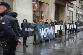 Ljudskost Beograda i Srbije su, kao i svakog 18. novembra, branile Žene u crnom i pripadnice i pripadnici drugih nevladinih organizacija (Anadolija)