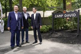 Američki predsjednik Joe Biden nedavno je u Camp Davidu primio čelnike Južne Koreje i Japana Yoon Suk Yeola i Fumia Kishidu na sastanku koji je nazvan historijskim (EPA)