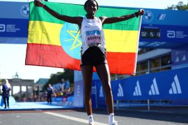 Assefa (26), koja je postavila rekord staze s ličnim rekordom prošle godine, oborila je rekord Kenijke Kosgei (Reuters)