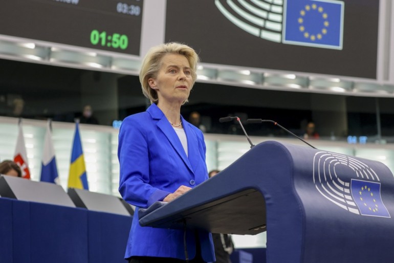 Predsjednica Evropske komisije Ursula von der Leyen je kritizirana jer je posjetila Izrael kako bi iskazala podršku, a da nijednom riječju nije izrazila zabrinutost za sudbinu Palestinaca u Gazi (EPA)