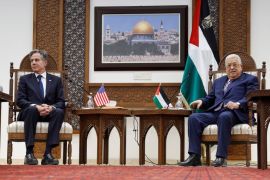 Antony Blinken na sastanku s Mahmoudom Abbasom u Ramallahu, na okupiranoj Zapadnoj obali, 5. novembra 2023. (Reuters)