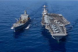 Američki nosač USS Gerald R. Ford je pomjeren ka istoku Mediterana kako bi ojačao regionalno odvraćanje (Reuters)